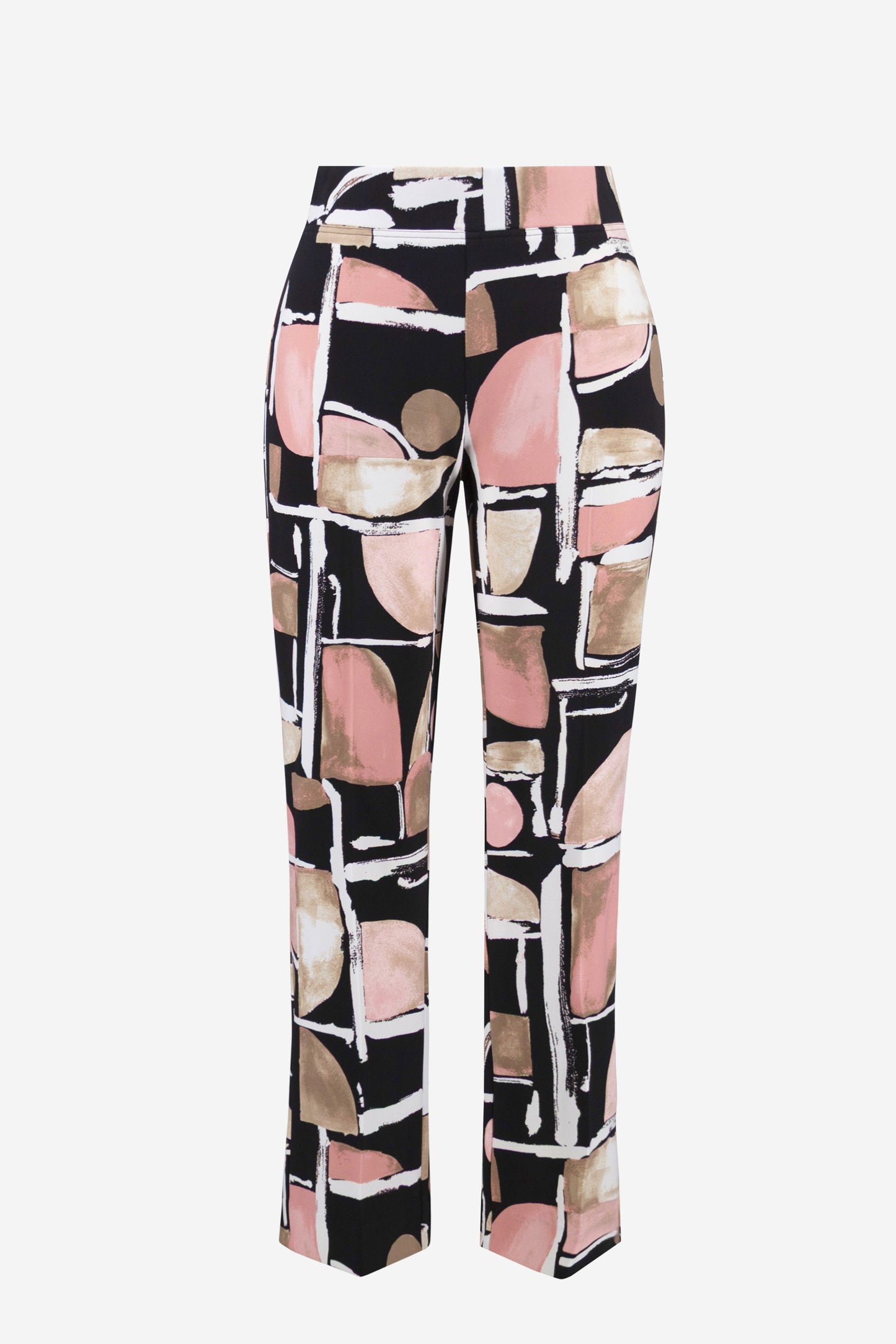 Slim High-waisted Abstract Print Trousers