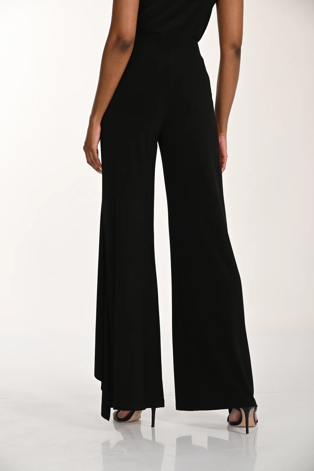 Wide Leg Black Flutter Pants