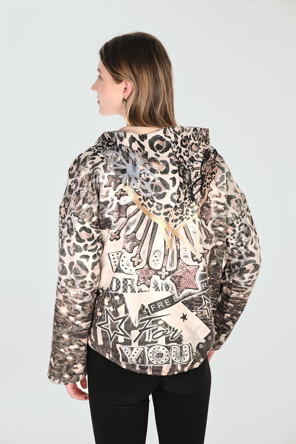 Statement Animal Print Hoodie