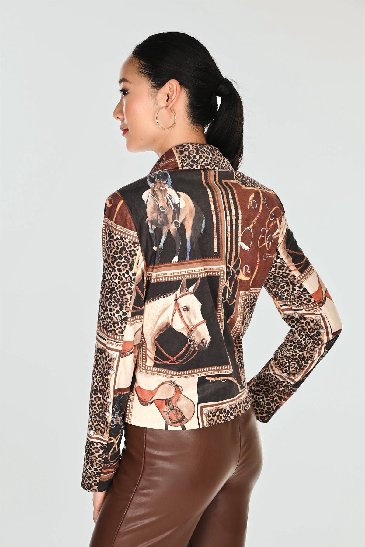 Equestrian Leopard Print Blazer