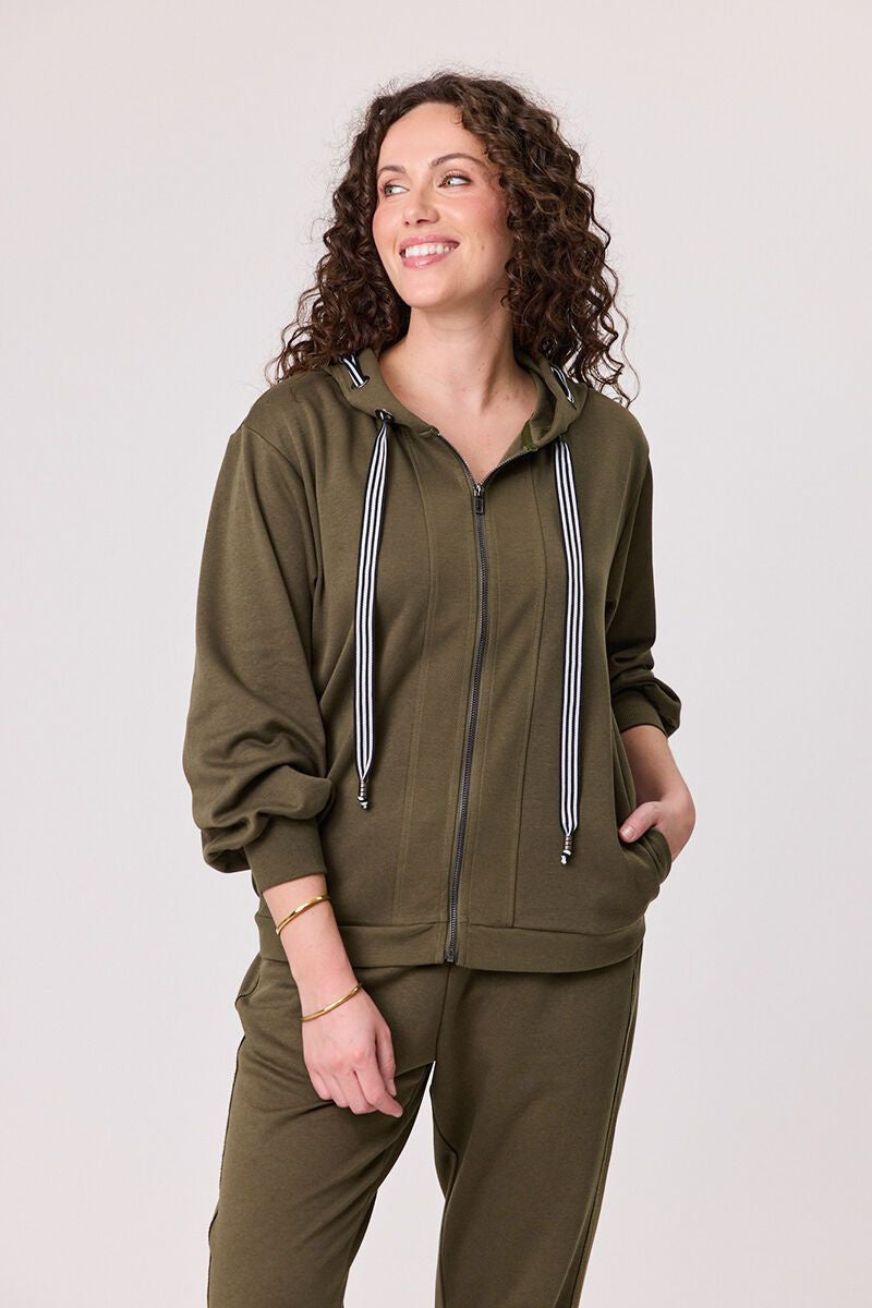 Aspen Khaki Hooded Jacket