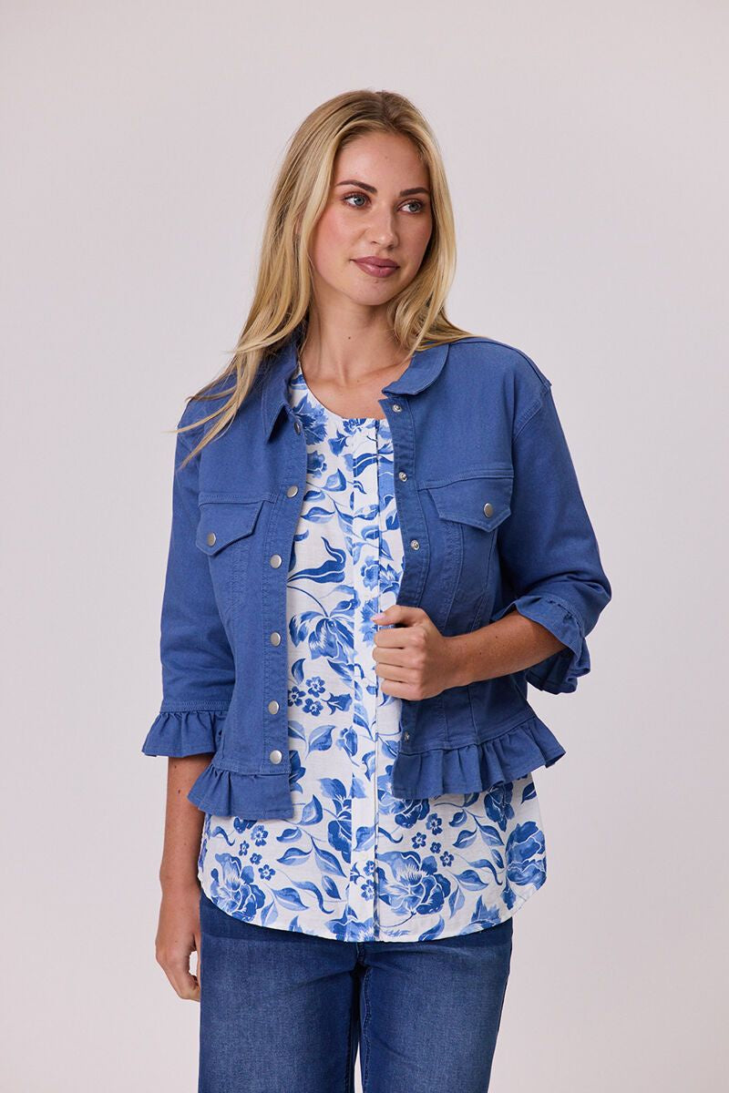 Blue Ruffle Drill Jacket