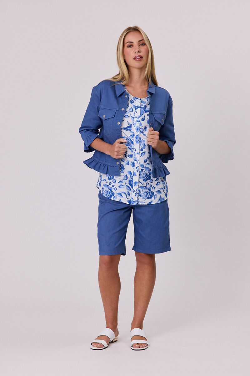 Blue Ruffle Drill Jacket