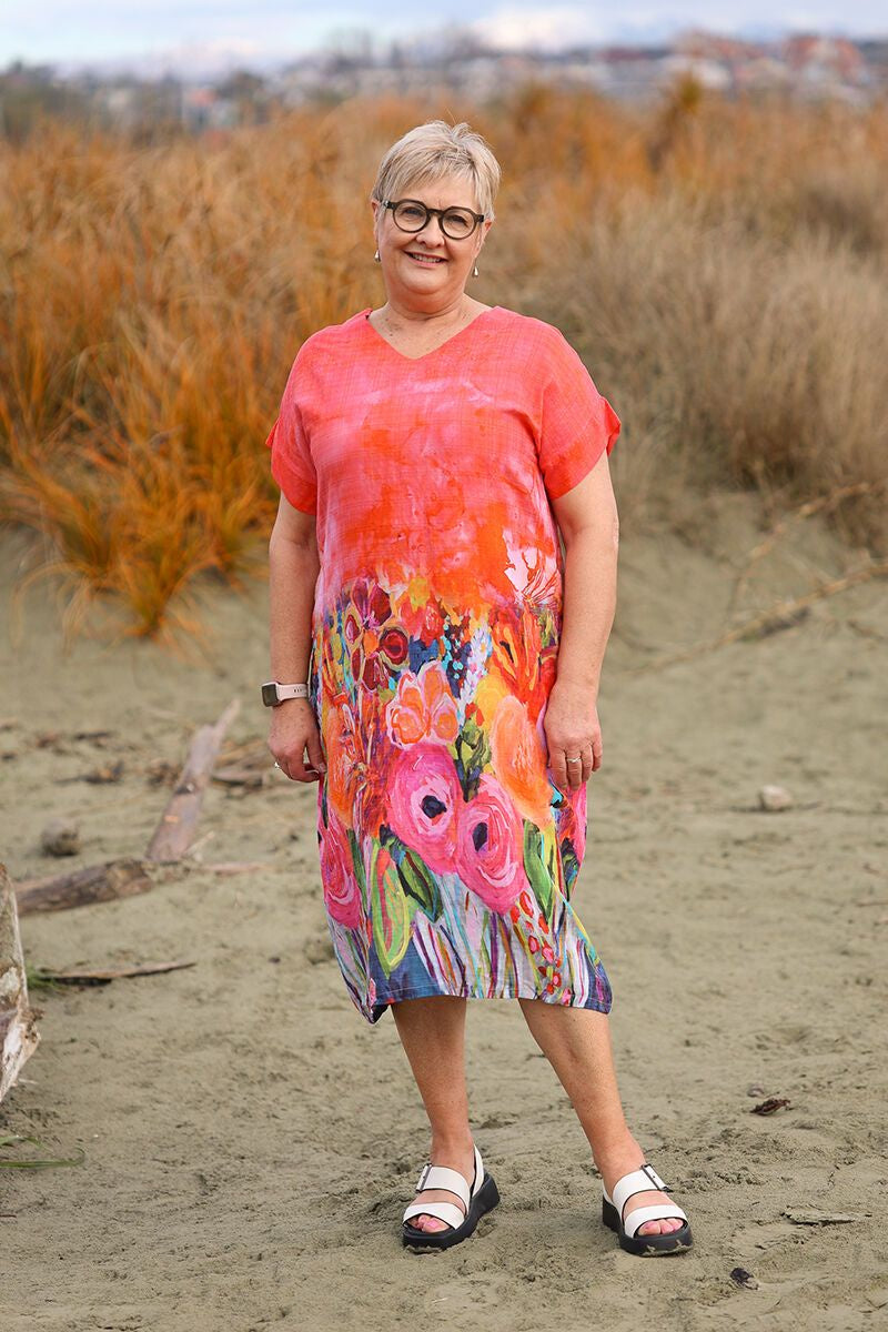 Vibrant Wildflower Balloon Dress