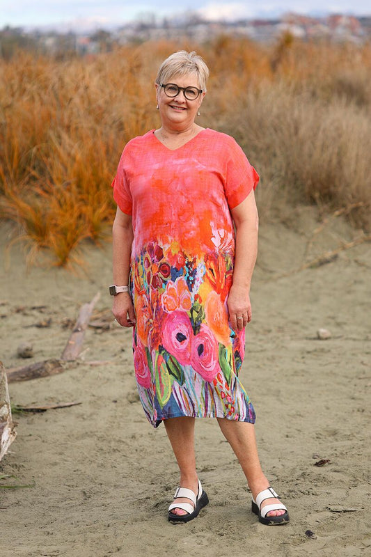 Vibrant Wildflower Balloon Dress