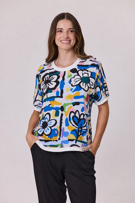 Colbalt Groovy Garden Top