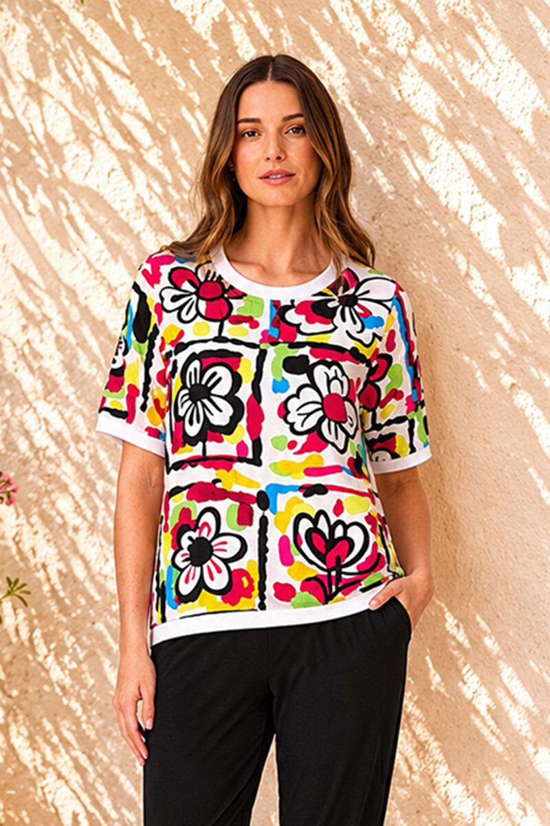 Cerise Groovy Garden Top
