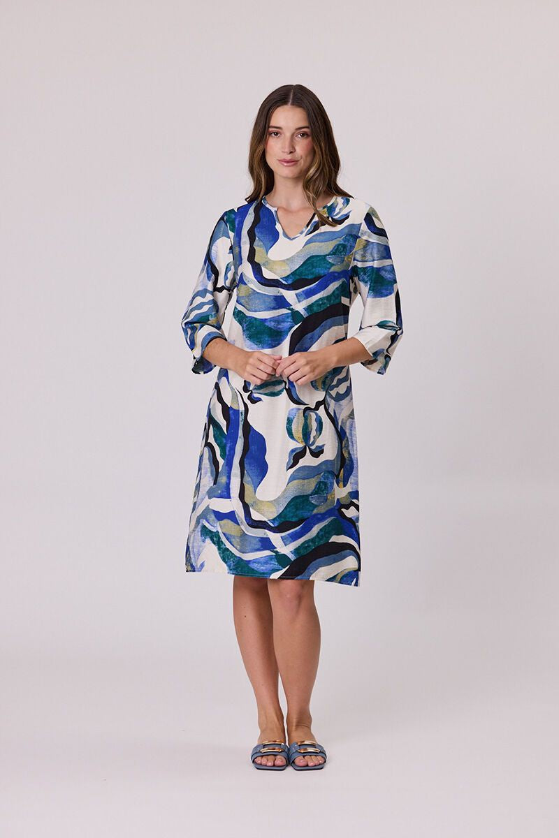 Dem Swirl Print Dress 1121