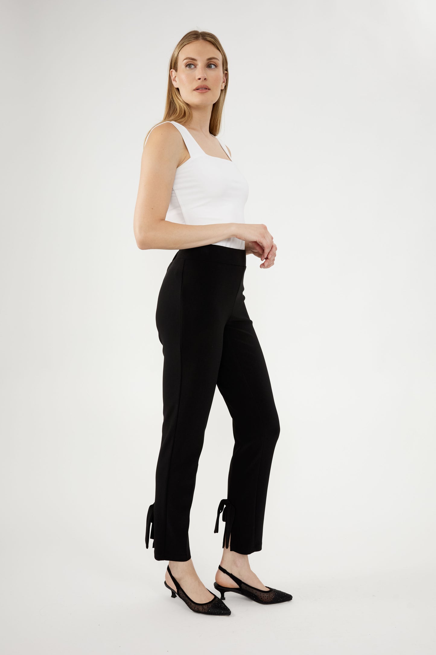 Bow Detail Straight Fit Trousers
