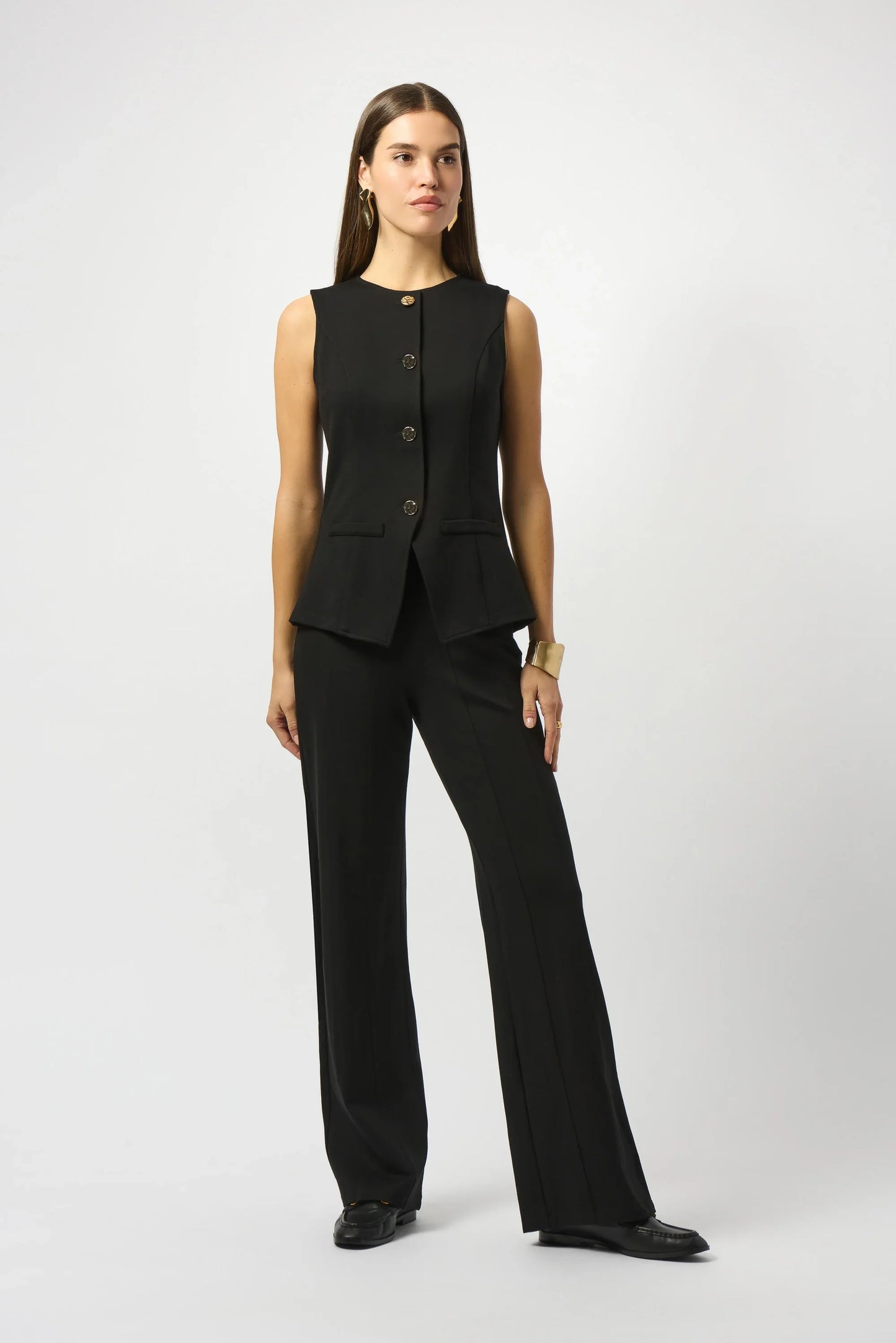 Ponti Panelled Wide Leg Pants