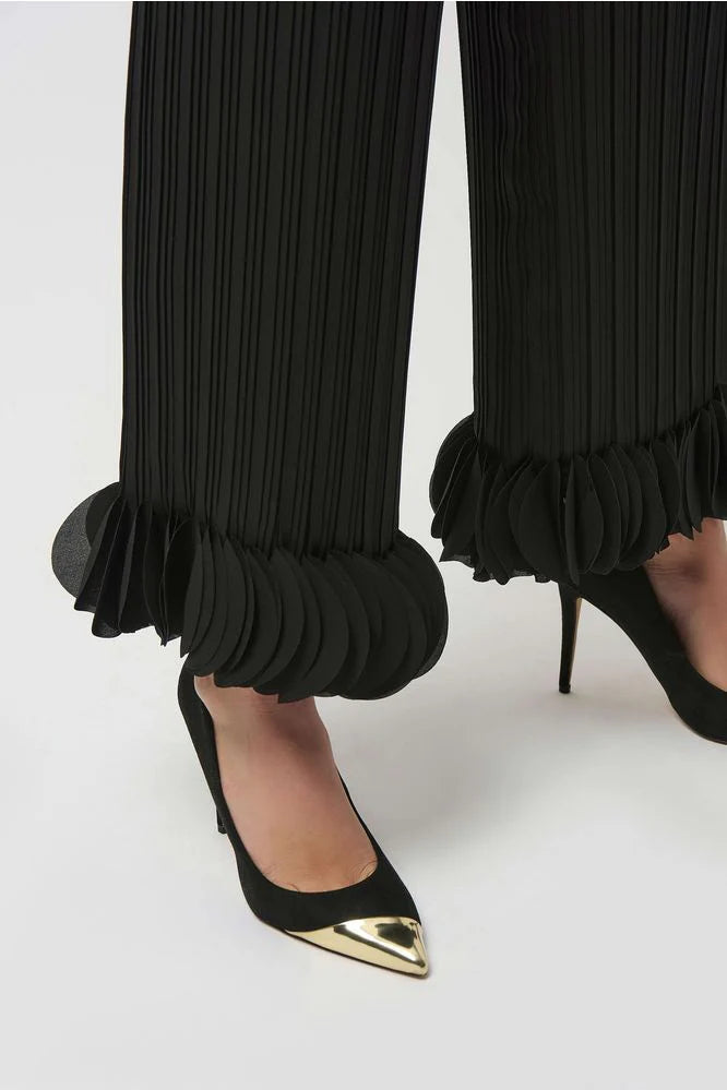 Georgette Wide Leg Pleated Pants