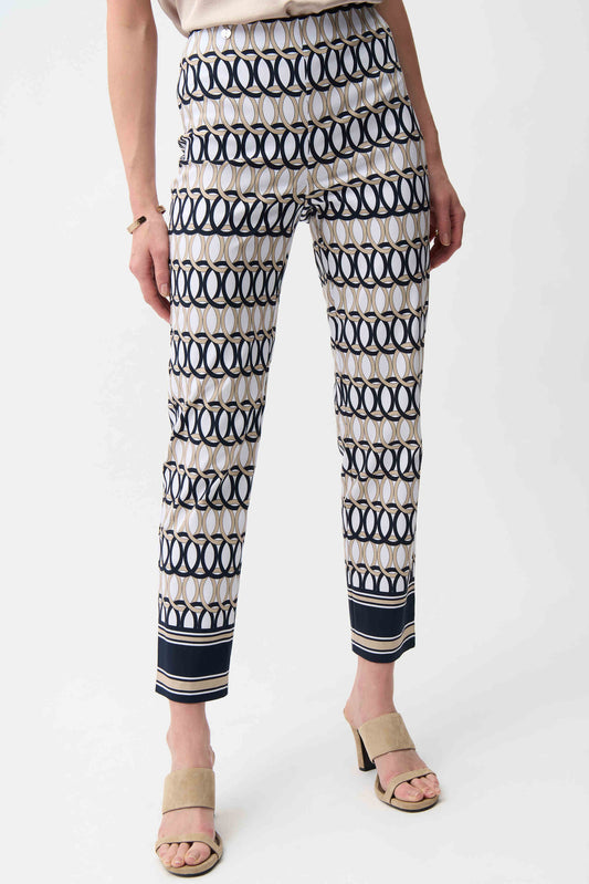 Millennium Geometric Print Straight Pull-On Pants