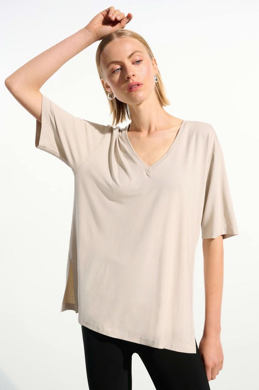 Moonstone Jersey Boxy Tunic With V-neckline