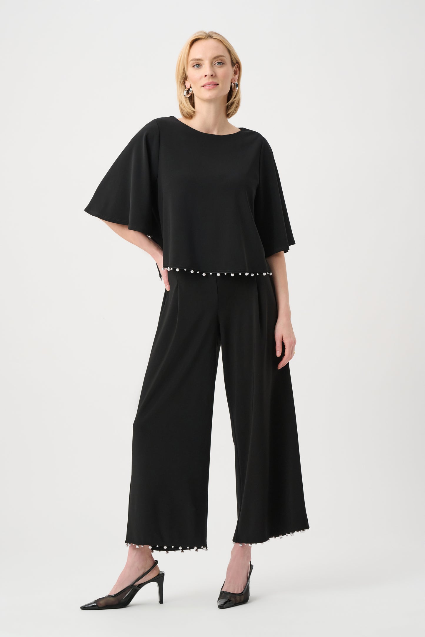 Pearl Embellished Pleated Trousers