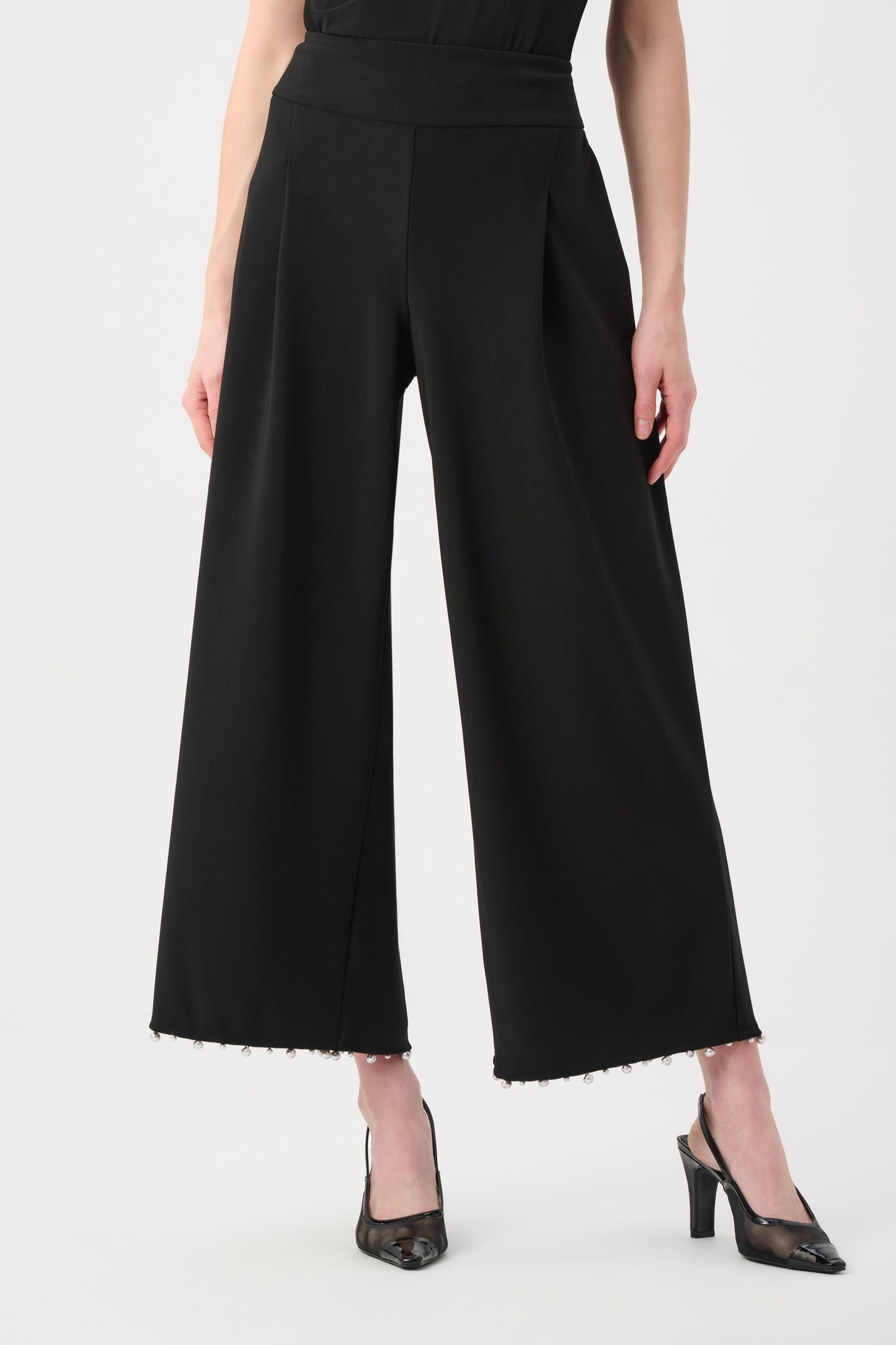 Pearl Embellished Pleated Trousers
