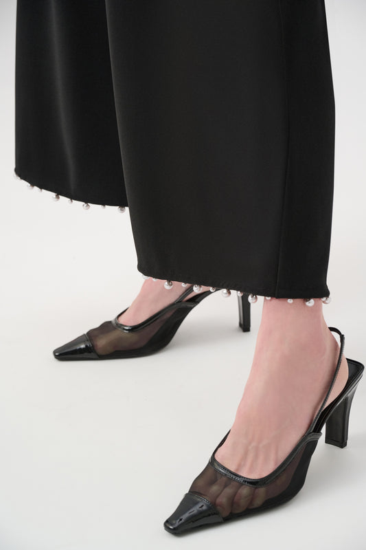 Pearl Embellished Pleated Trousers