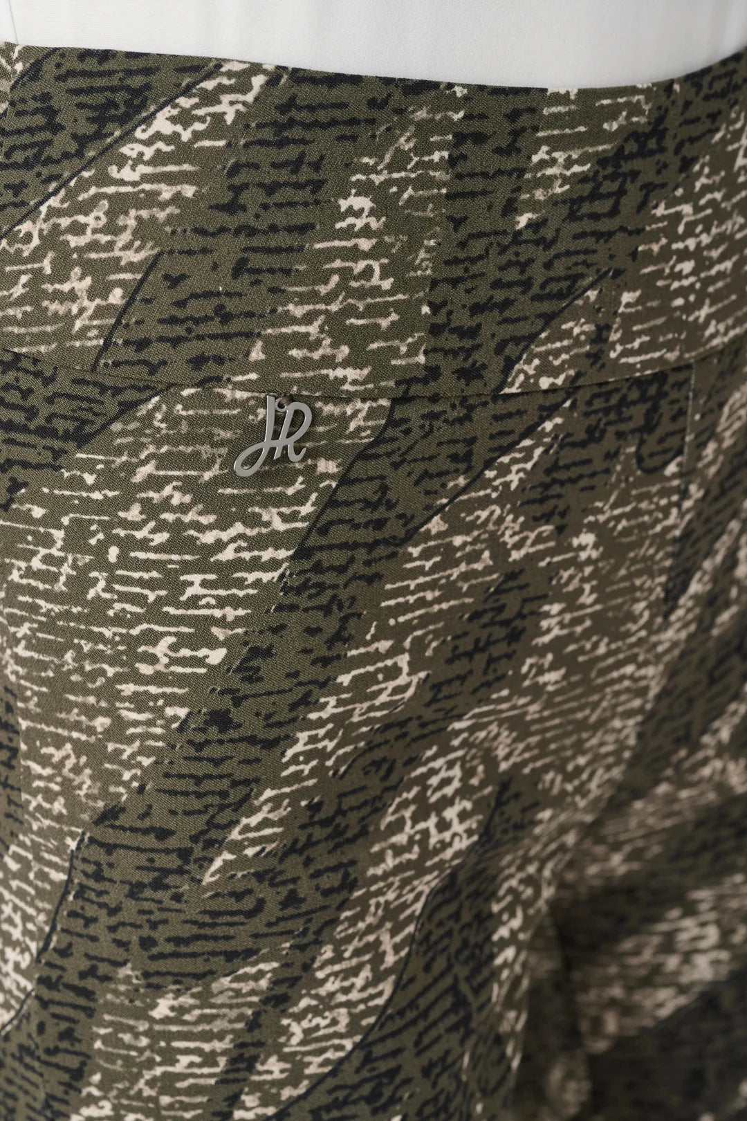 Slim Full-length Abstract Print Trousers