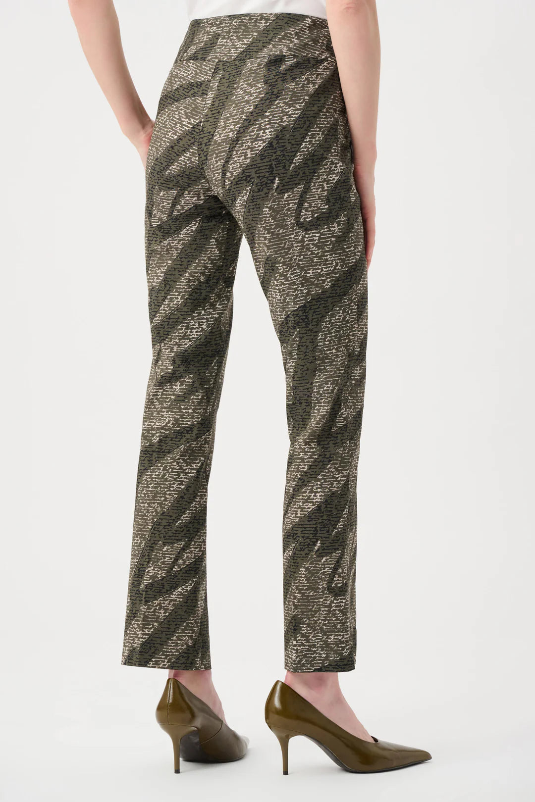 Slim Full-length Abstract Print Trousers