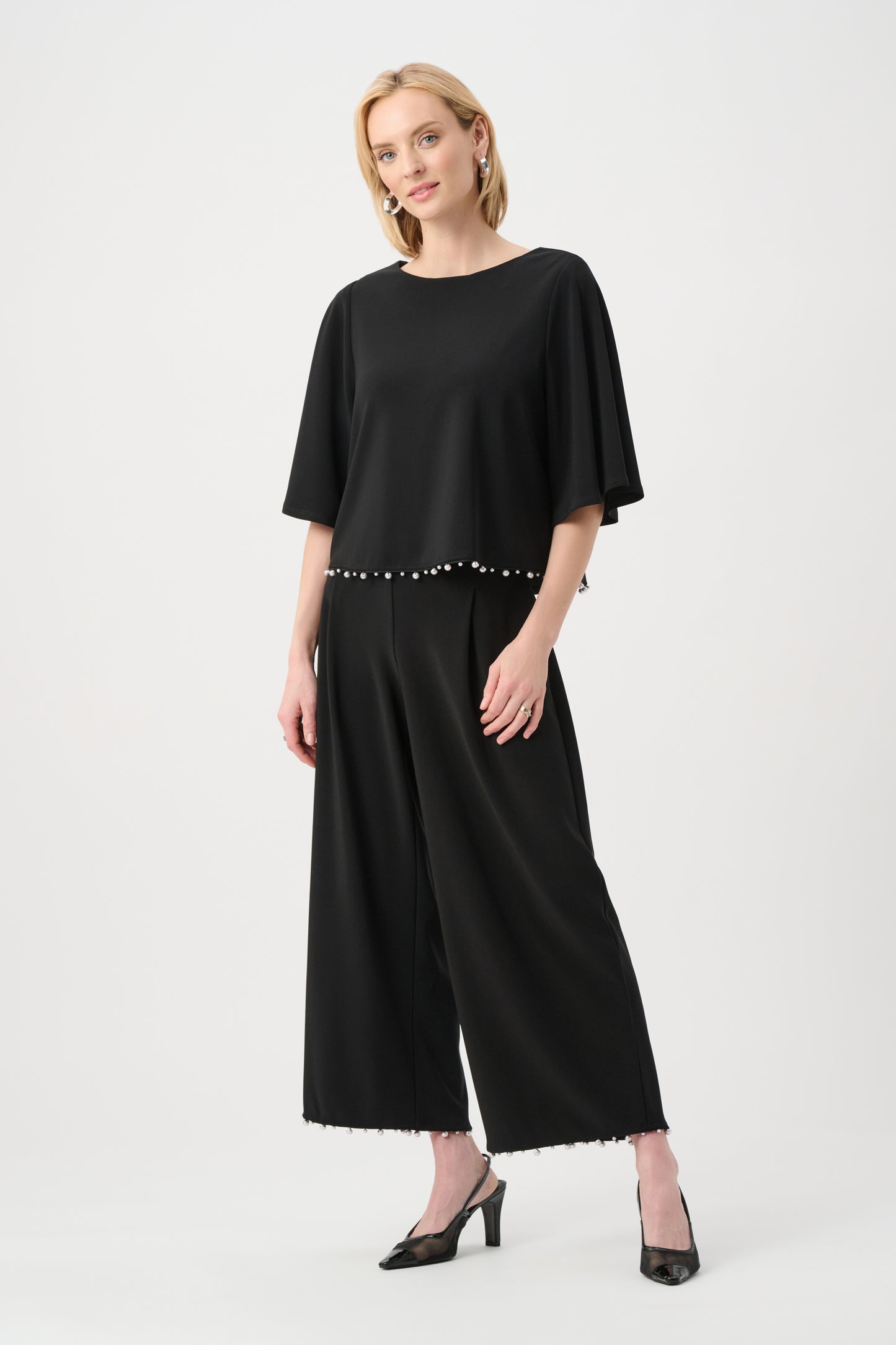 Pearl Embellished Pleated Trousers