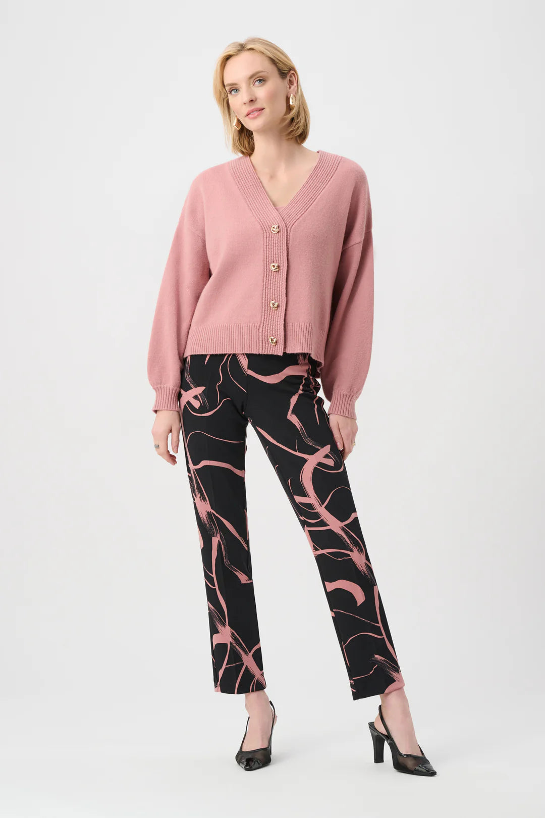 Abstract Print Straight Pull-On Pant