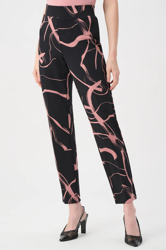 Abstract Print Straight Pull-On Pant