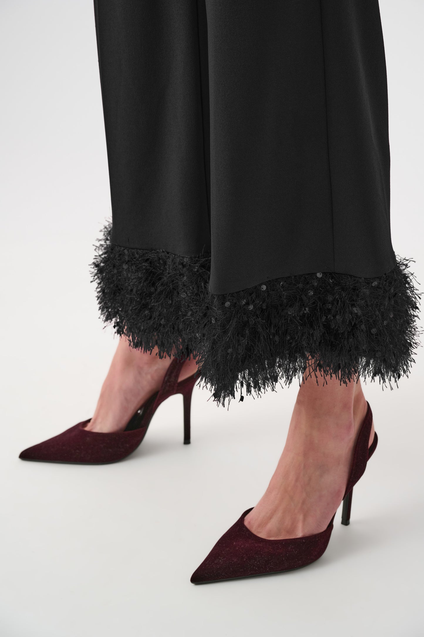Wide Leg Textured Hem Pants