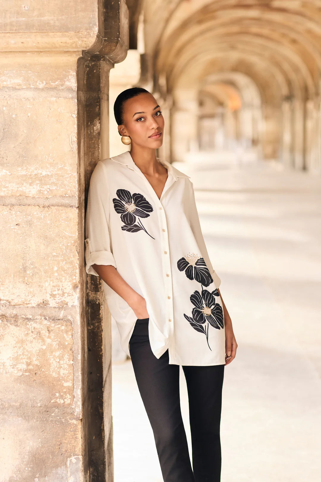 Floral Block Print Blouse
