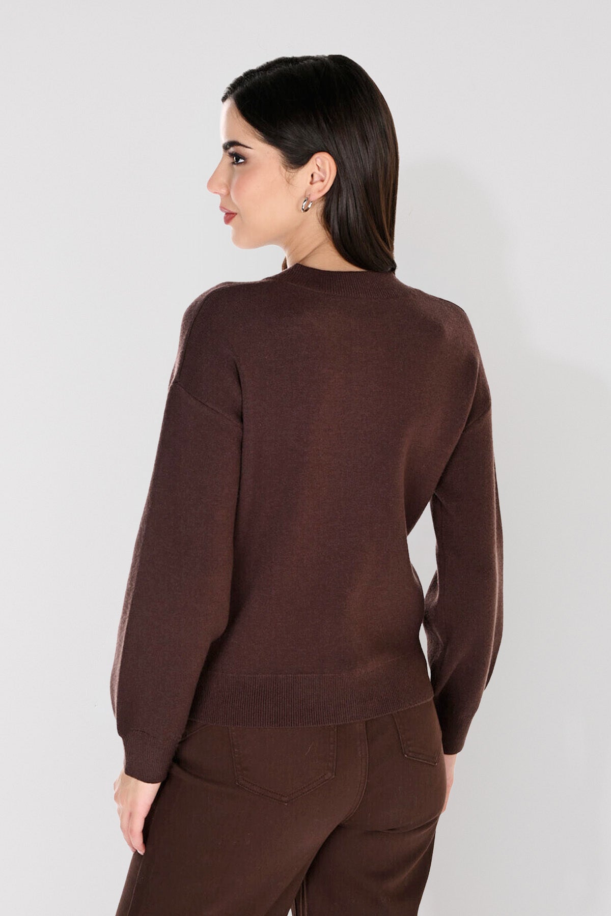Mocha Cardigan With Leopard Print Bows