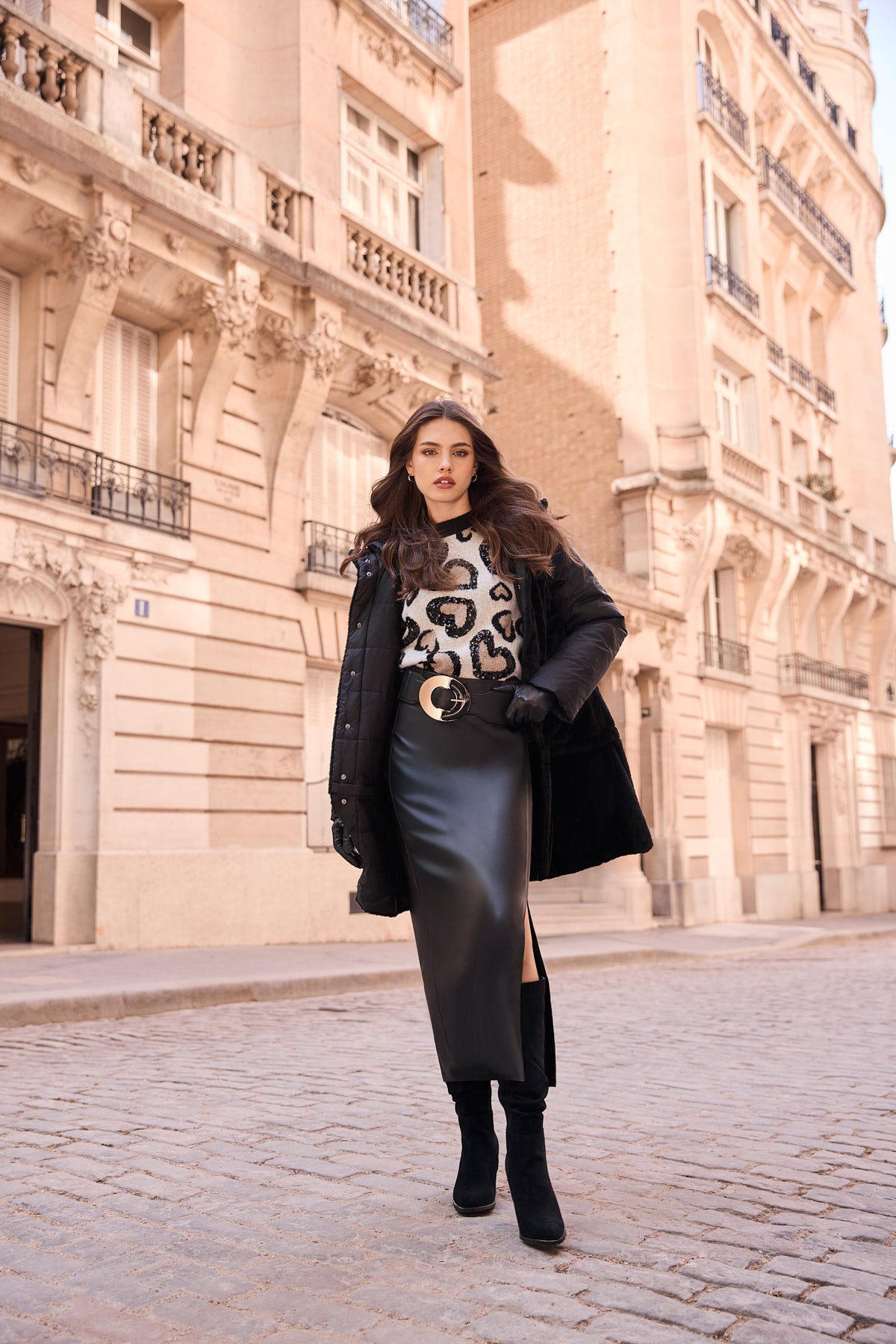 Sparkle Leopard Heart Sweater