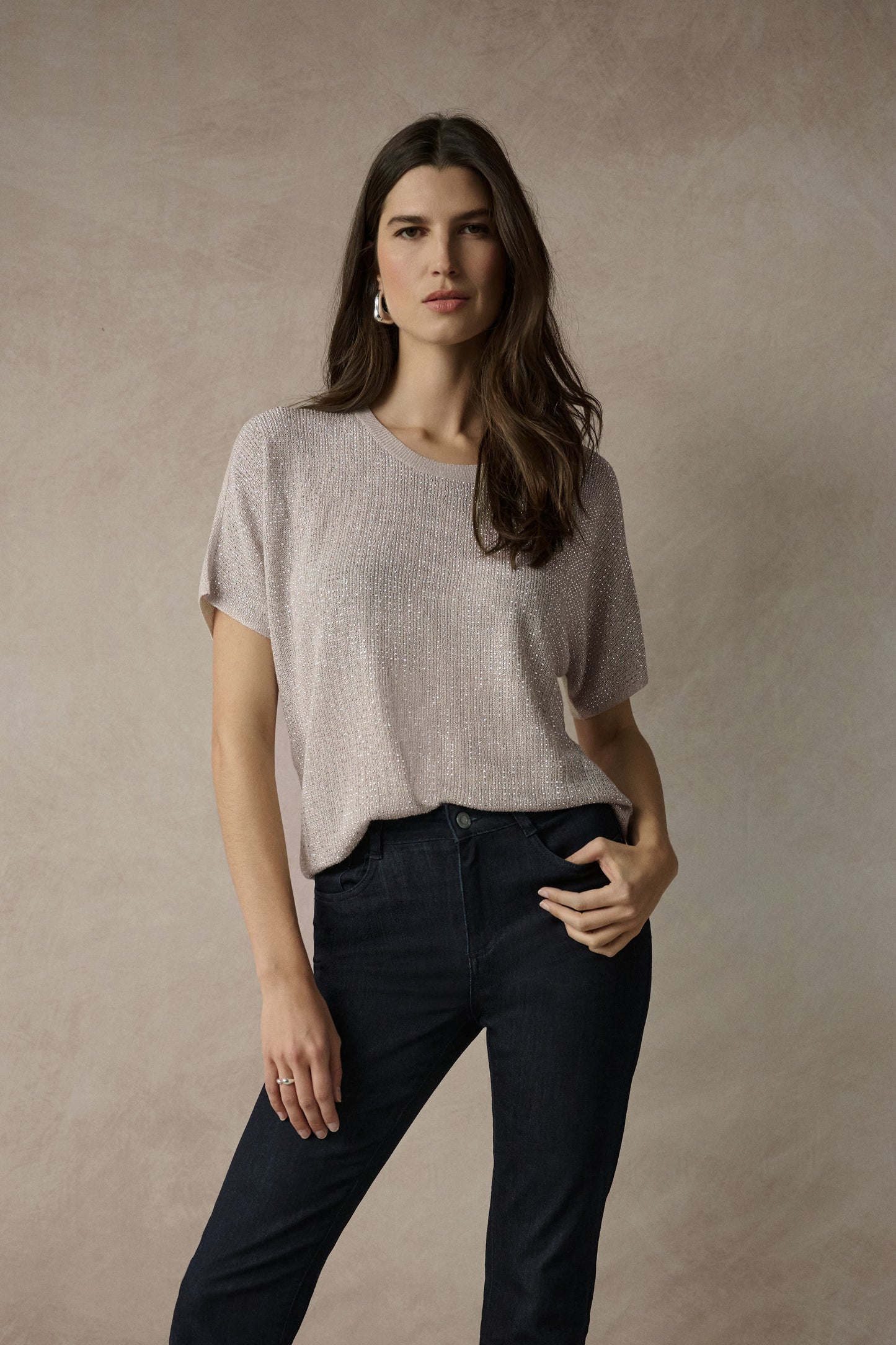 Crew Neck Jewel Pullover