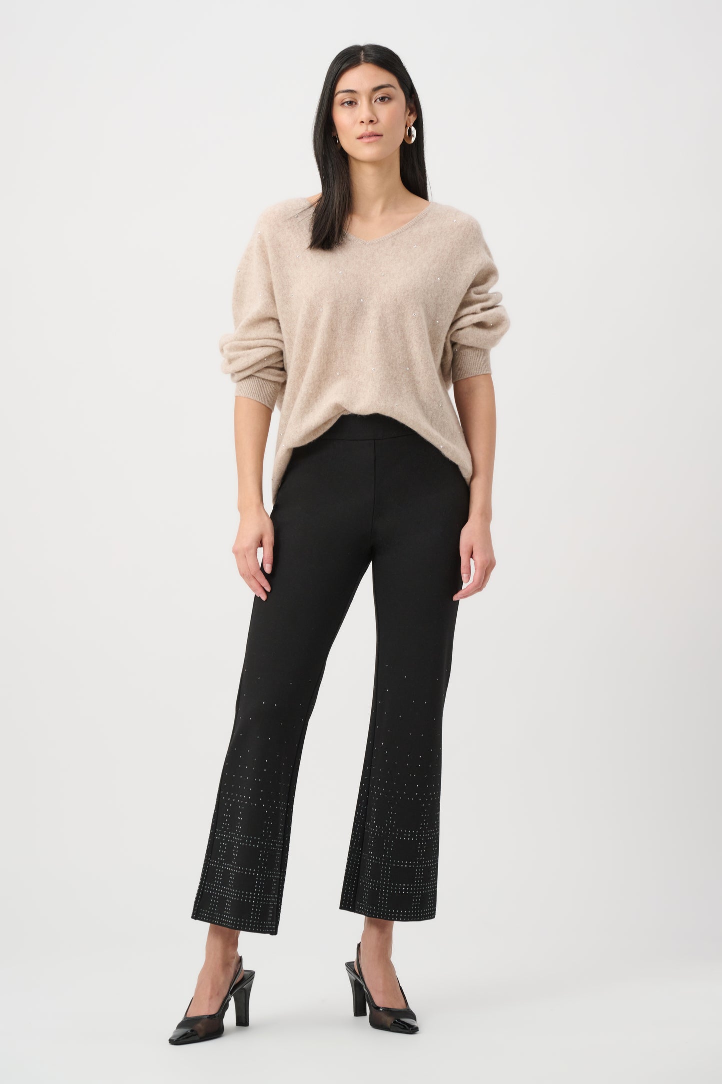 Mid-rise Flare Bejewelled Trousers