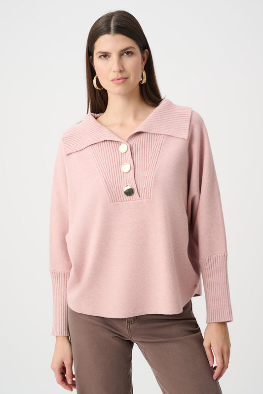 Easy Fit Button Closure Sweater