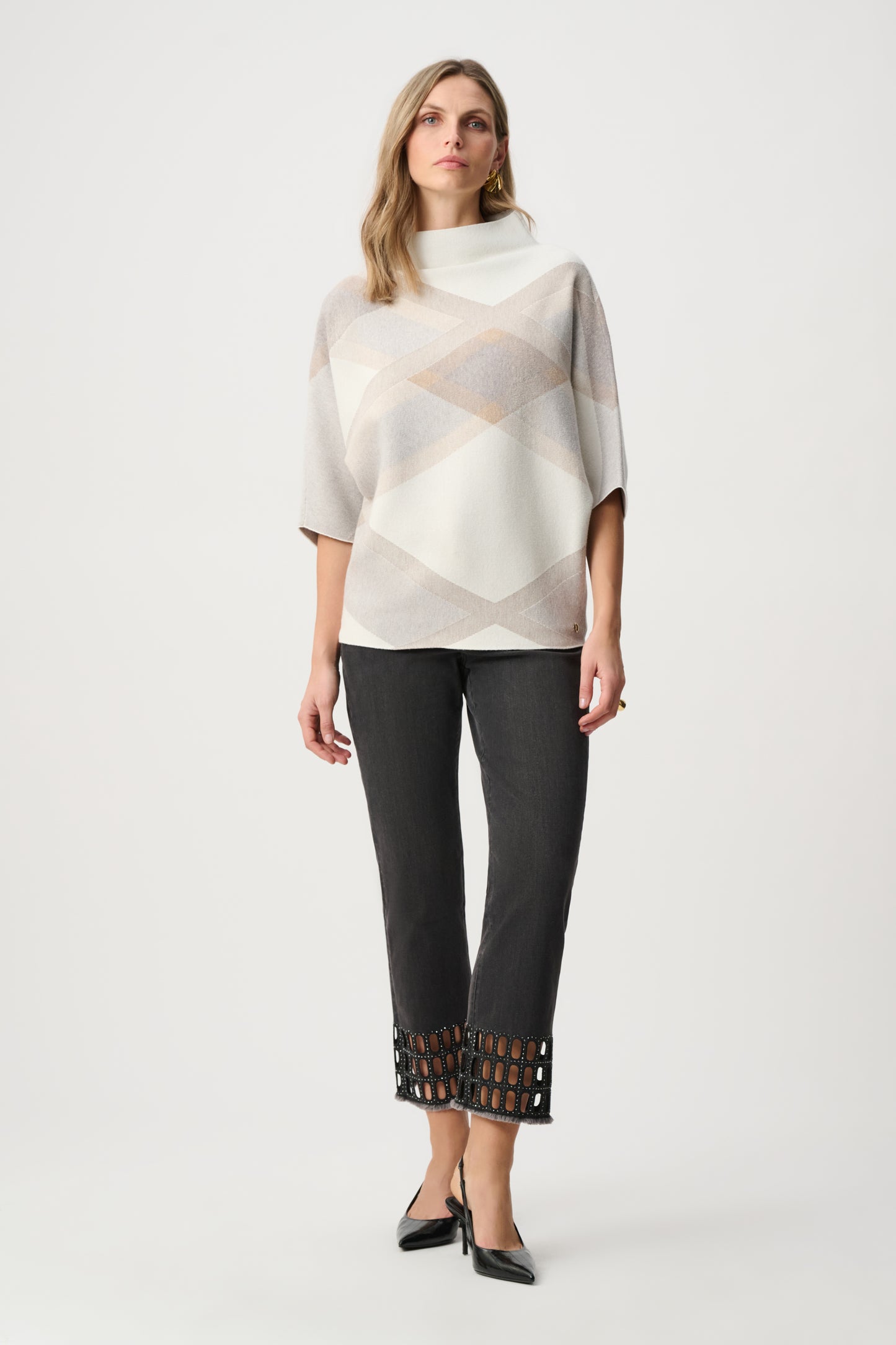 Geometric Dolman Sleeve Sweater