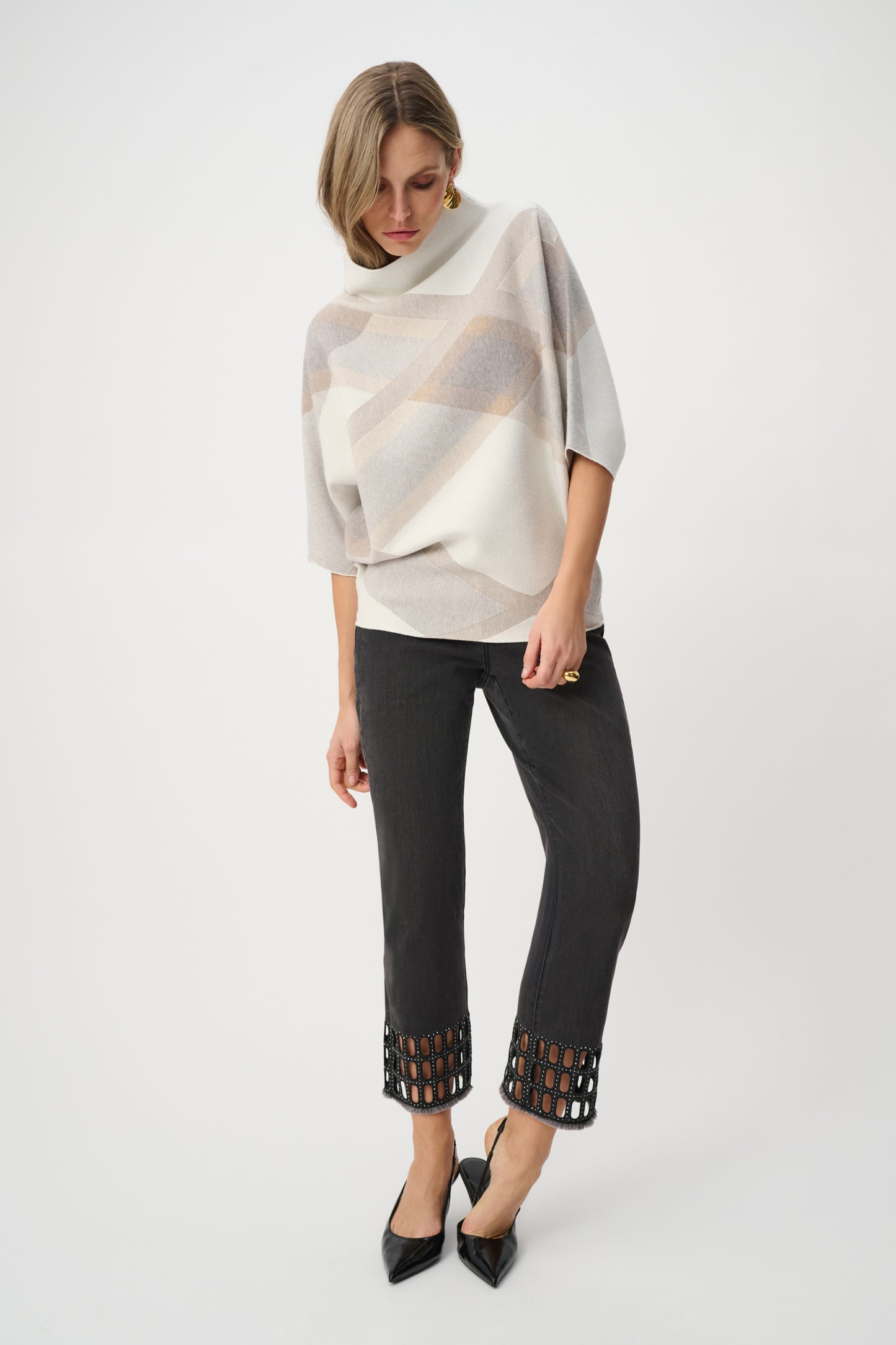 Geometric Dolman Sleeve Sweater