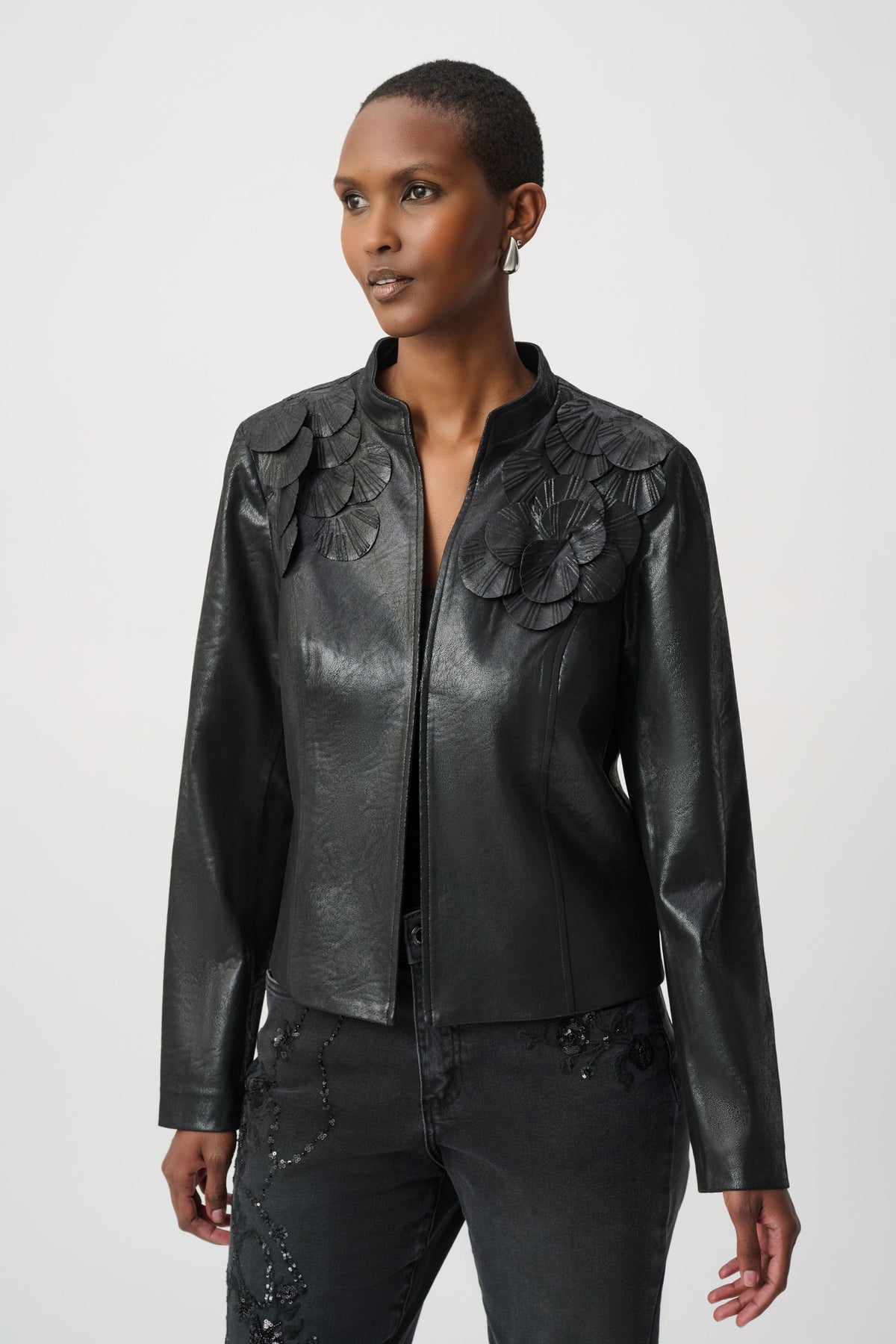 Vegan Leather Sculptural Jacket