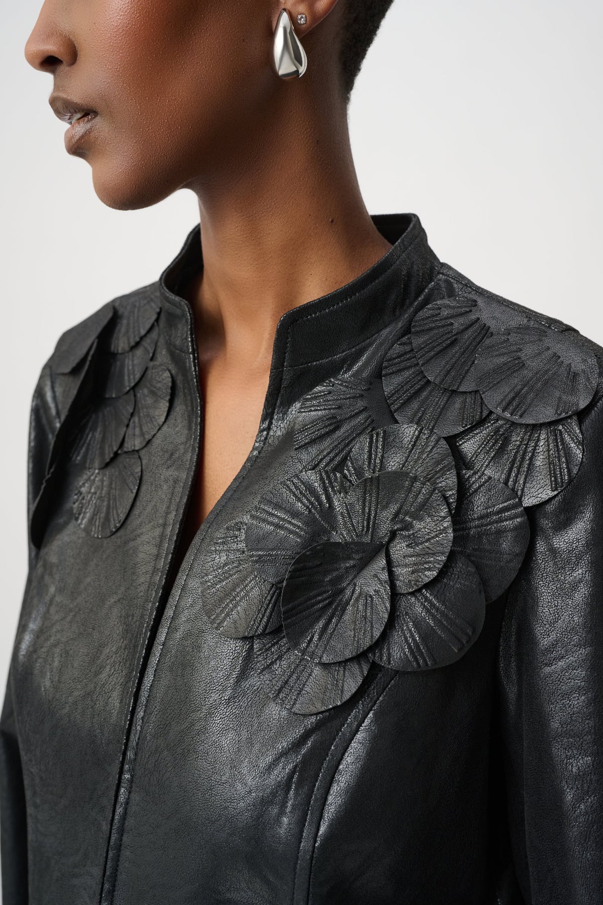 Vegan Leather Sculptural Jacket