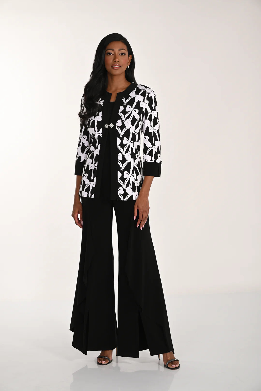 Wide Leg Black Flutter Pants