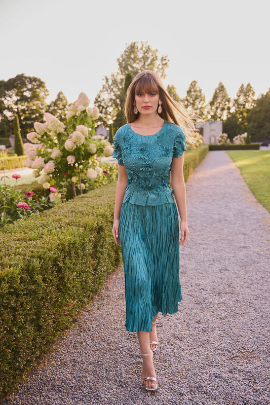 A-line Midi Skirt & Top 2-Piece Set