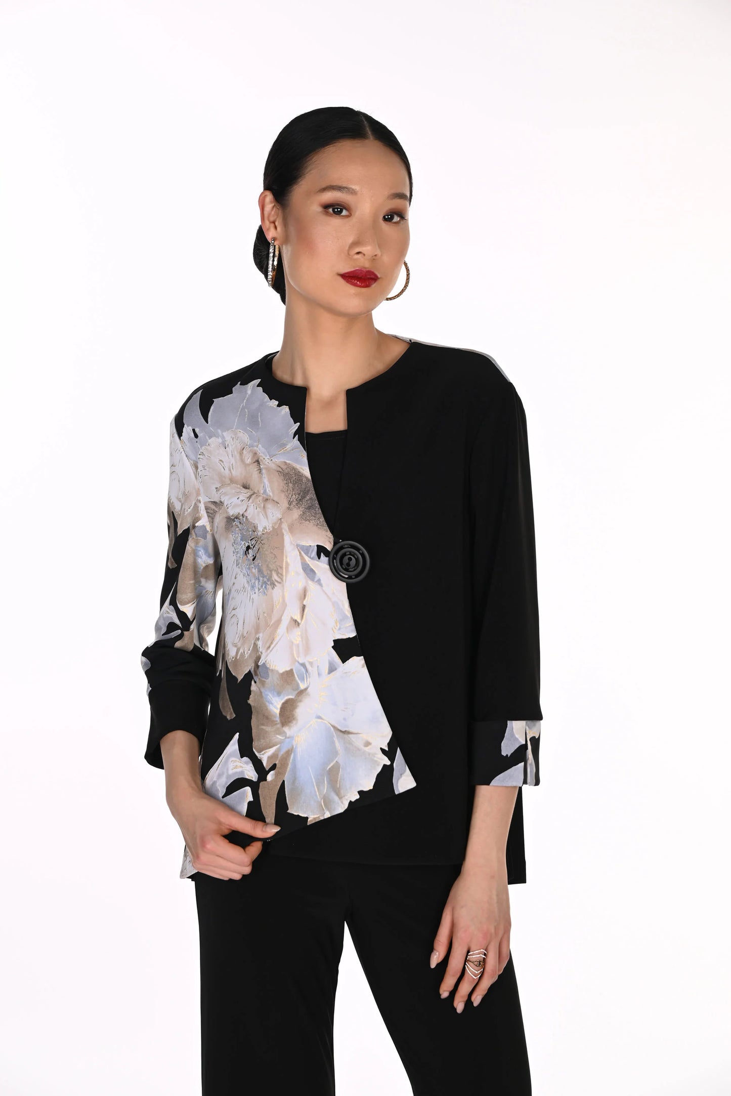 Asymmetrical Floral Jacket