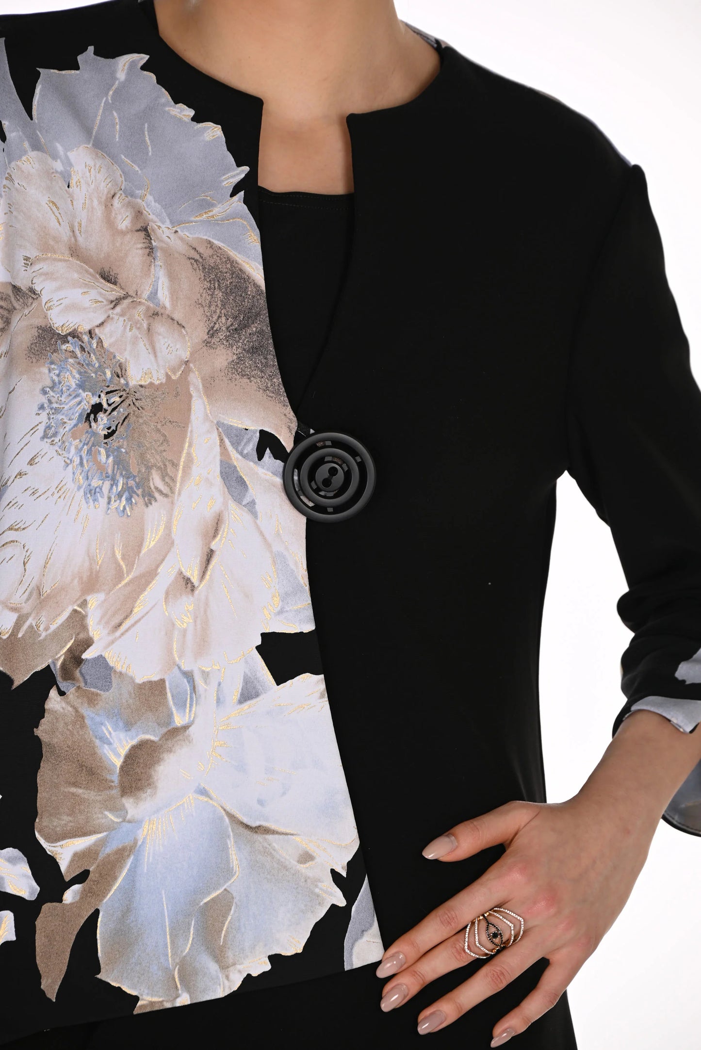 Asymmetrical Floral Jacket