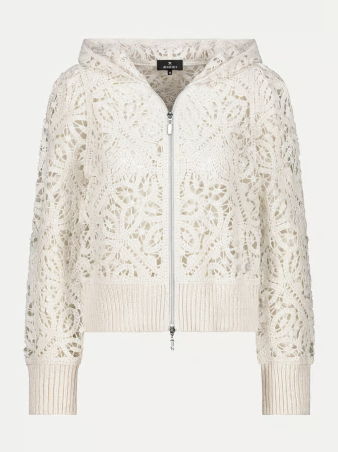 Cream Crochet Hoodie