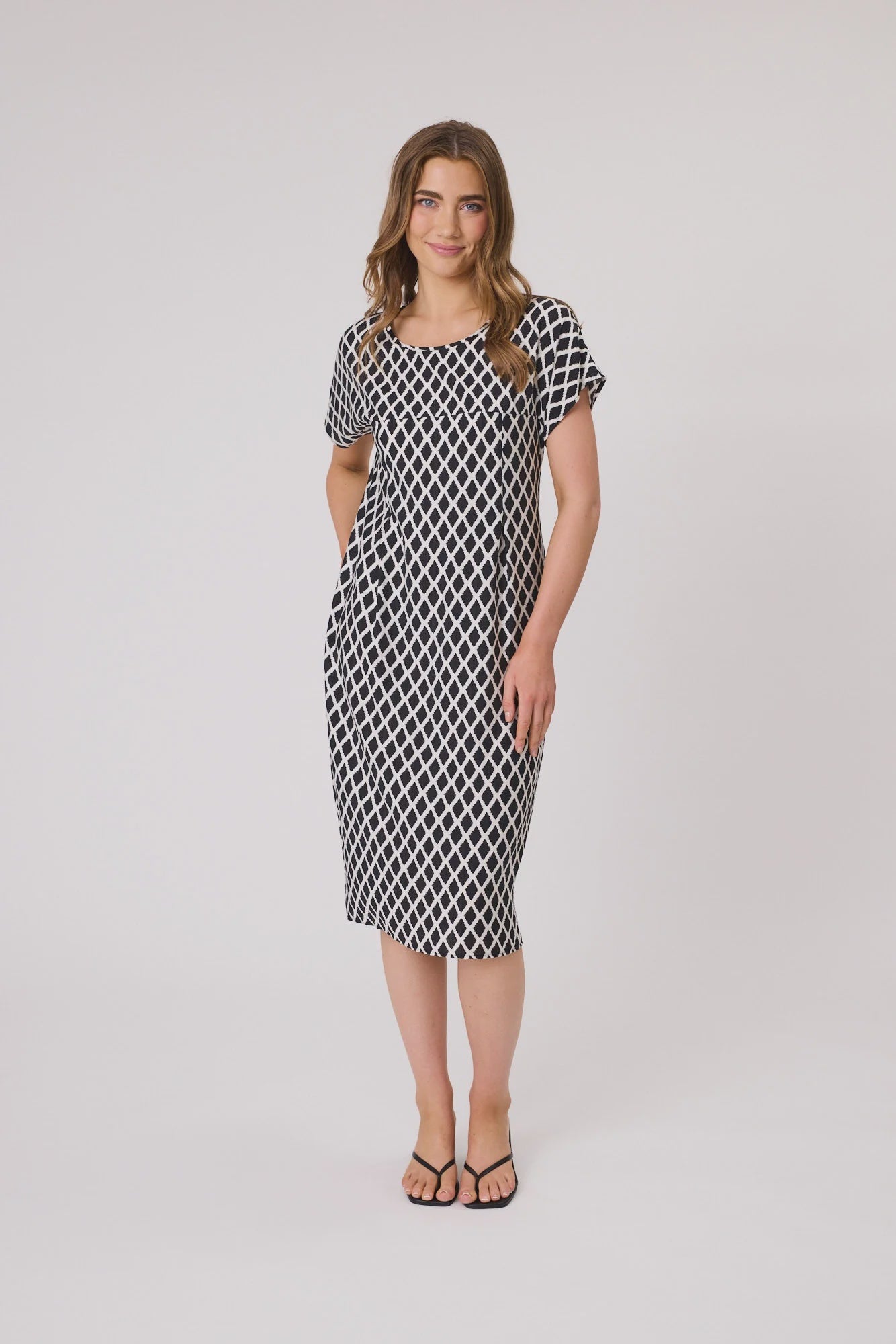 Ella Diamond Dress Black/White