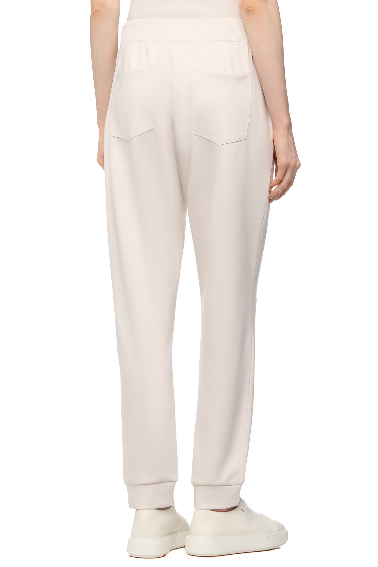 Cream Bedazzled Track Pants