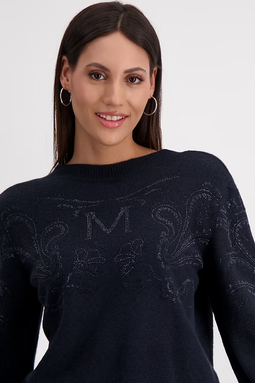 Slate Grey Sparkle Embellished Sweater