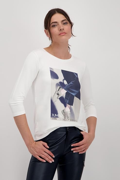 3/4 Sleeve Sneaker Print Tee