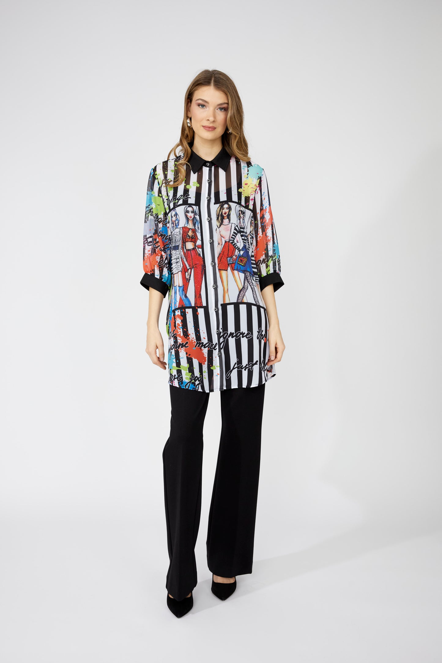 Graphic Multicolour Splash Blouse