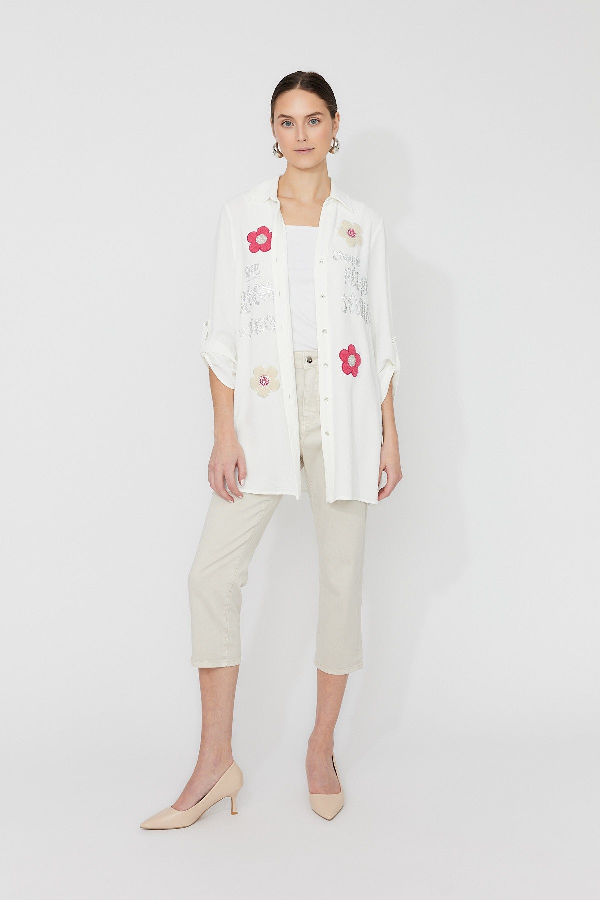 Floral Patch Embroidered Blouse