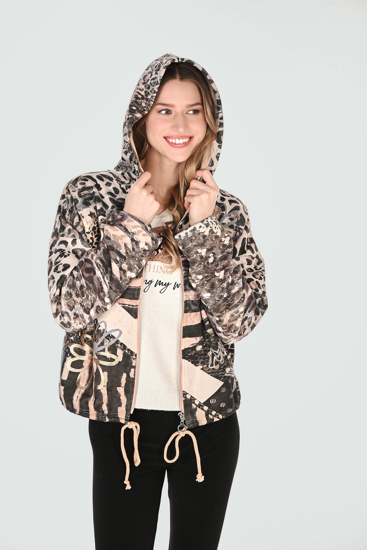 Statement Animal Print Hoodie