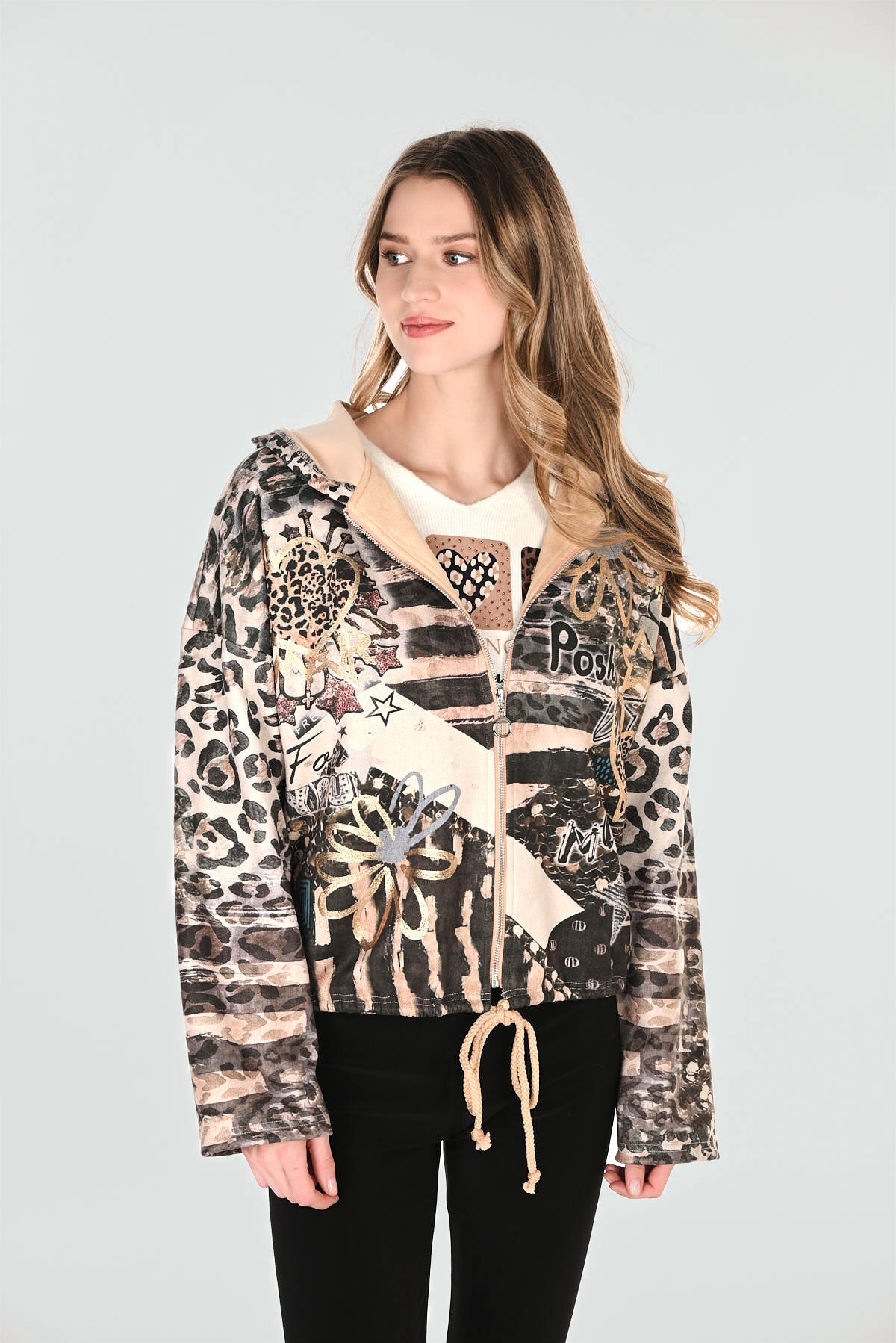 Statement Animal Print Hoodie