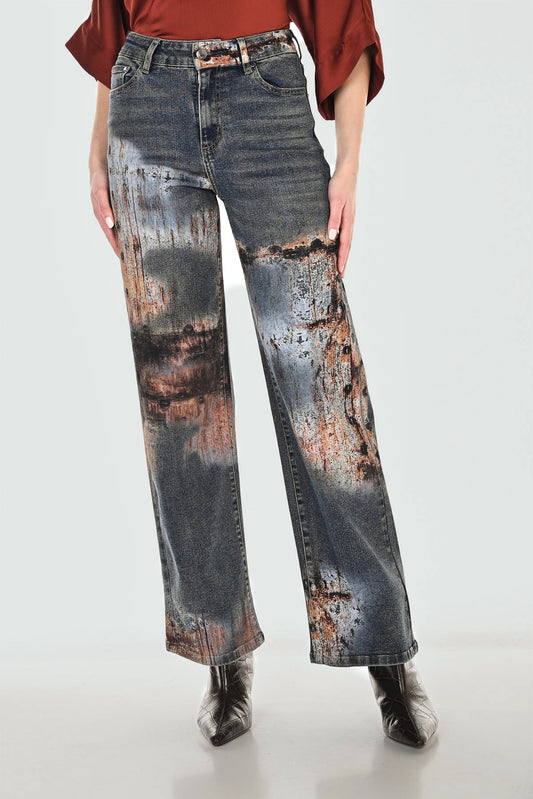 Industrial Metal Look Jeans